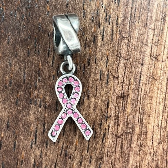 Kay Jewelers Pink and Silver ribbon Charm - Picture 3 of 4